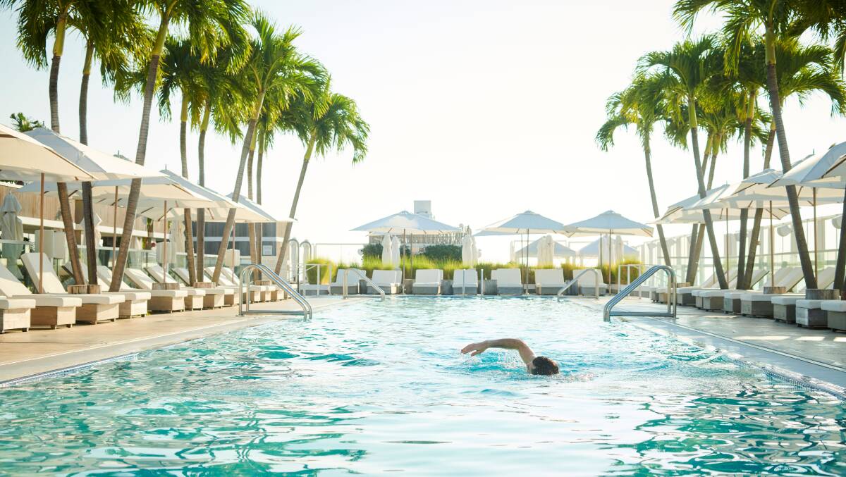 One of the four swimming pools at 1 Hotel South Beach. One of the four swimming pools at 1 Hotel South Beach.