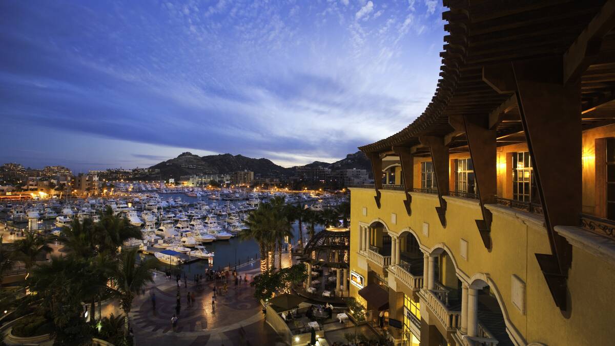 Restaurants and shops at the Marina in Cabo San Lucas. Picture: Getty Images Restaurants and shops at the Marina in Cabo San Lucas. Picture: Getty Images