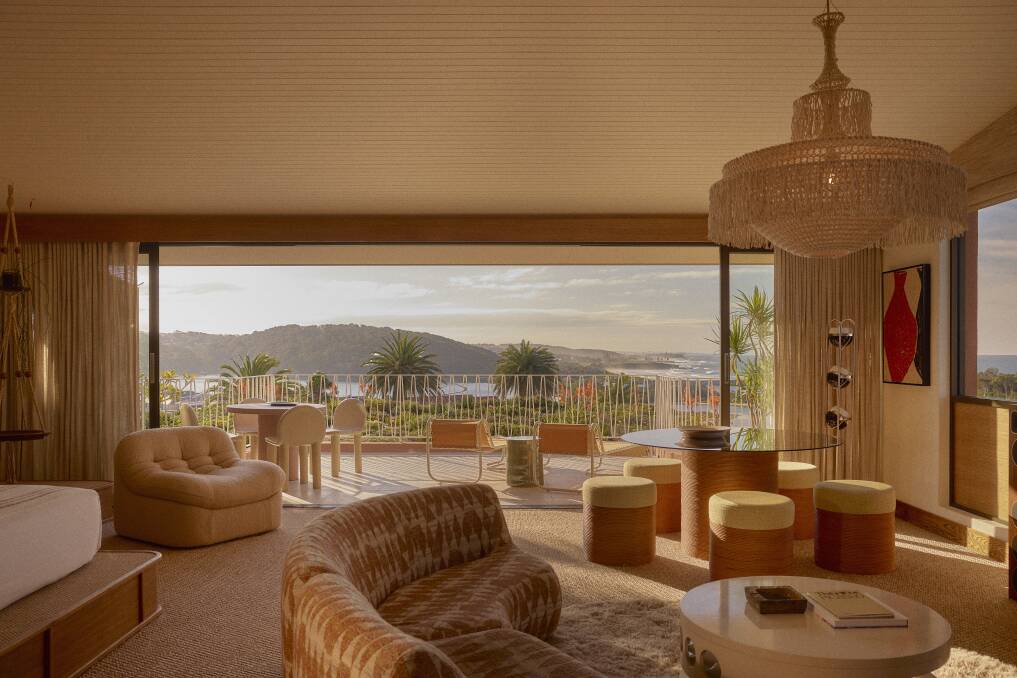 One of the guestrooms at the Whale in Narooma.