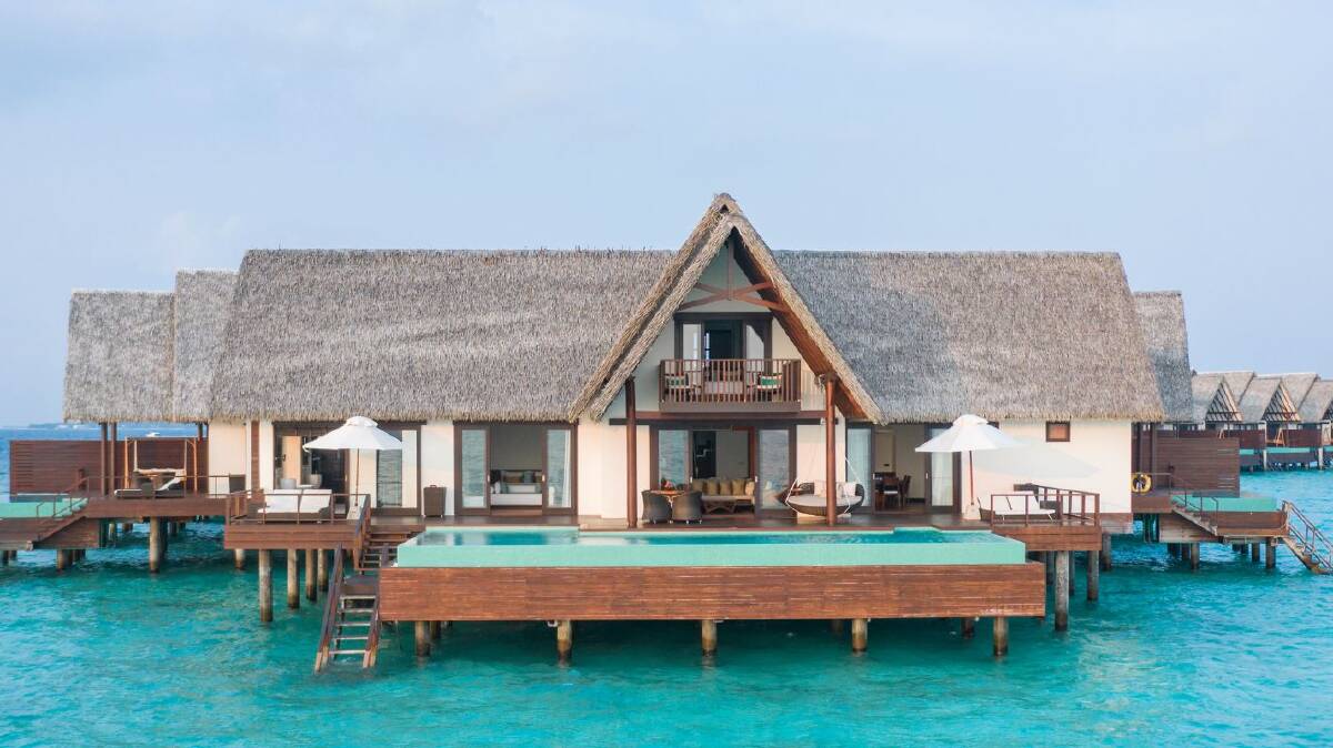 An overwater pool villa at Heritance Araah. An overwater pool villa at Heritance Araah.