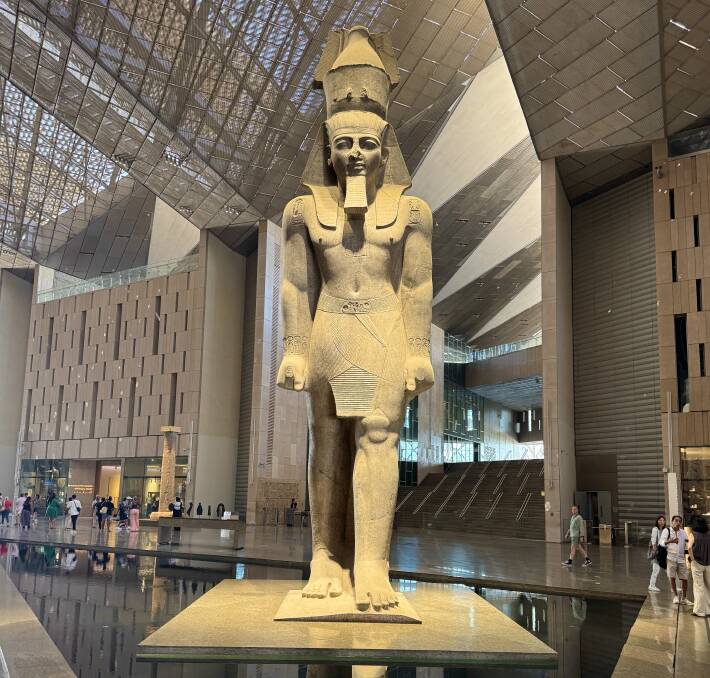 The 11-metre-high, 83-tonne statue of Ramses II at the Grand Egyptian Museum. Picture by Akash Arora