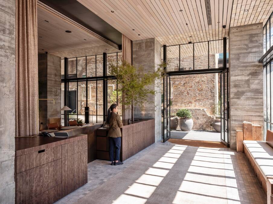 The Hotel Britomart lobby.