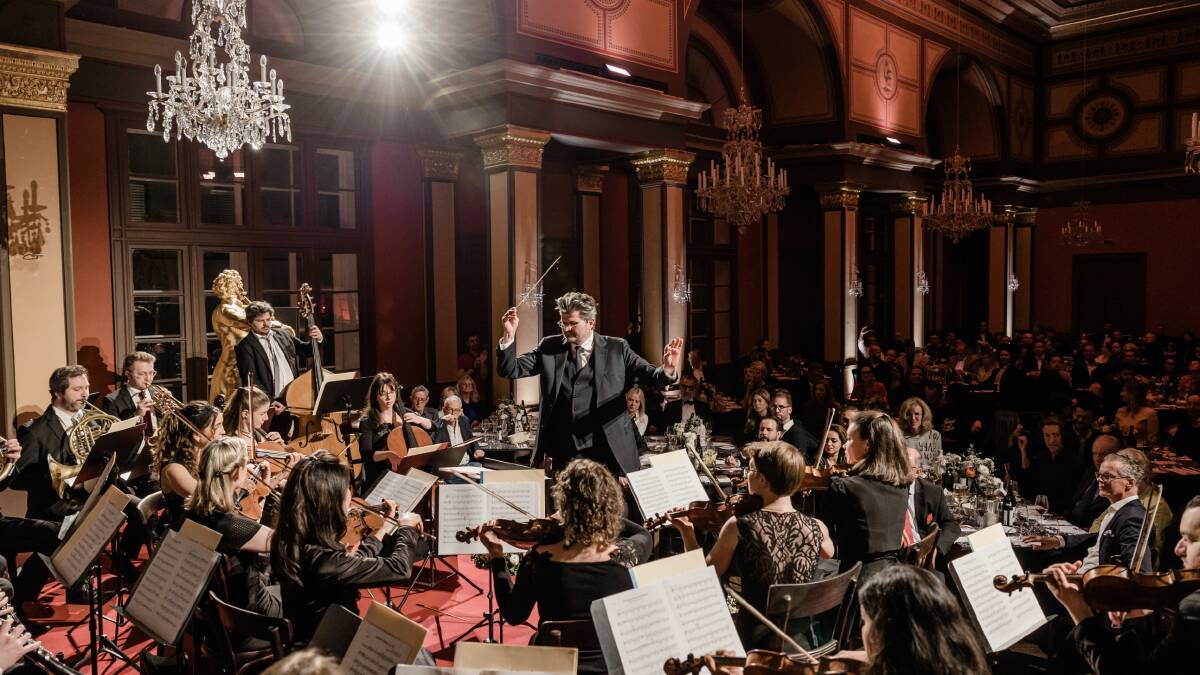 The concert hall at the House of Strauss Museum.