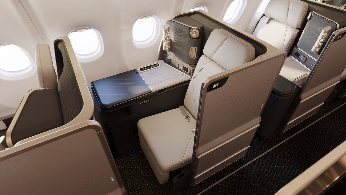 Etihad Business class seats with privacy screens. Picture supplied Etihad Business class seats with privacy screens. Picture supplied