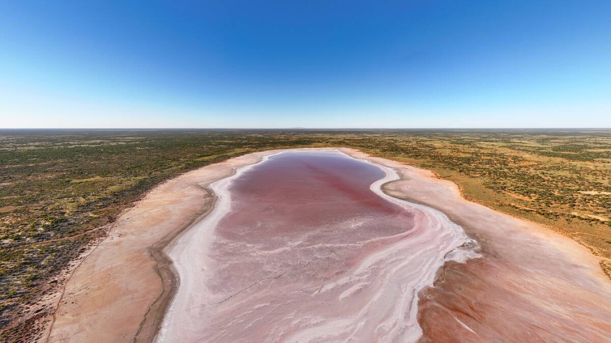 A pink lake in Pulgamurtie. Picture NSW DCCEEW A pink lake in Pulgamurtie. Picture NSW DCCEEW