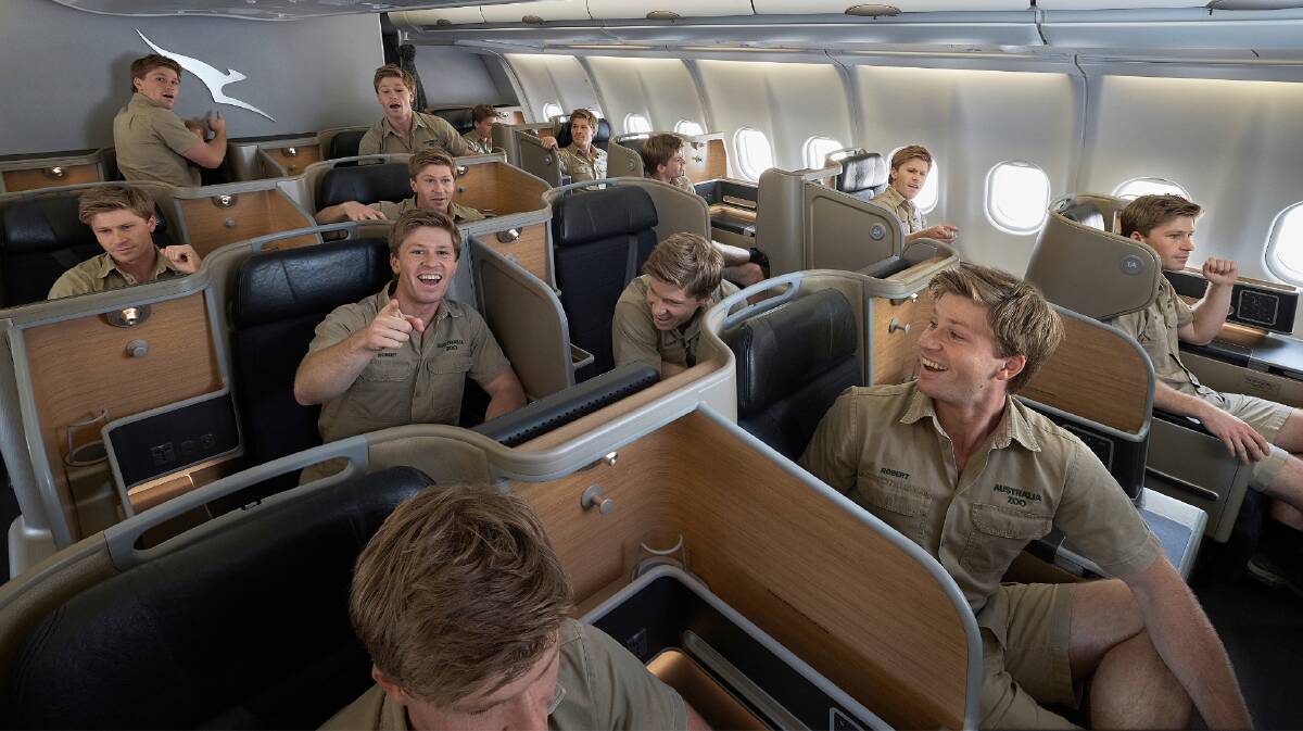 From Qantas' campaign: a cabin full of Robert Irwins. Picture supplied