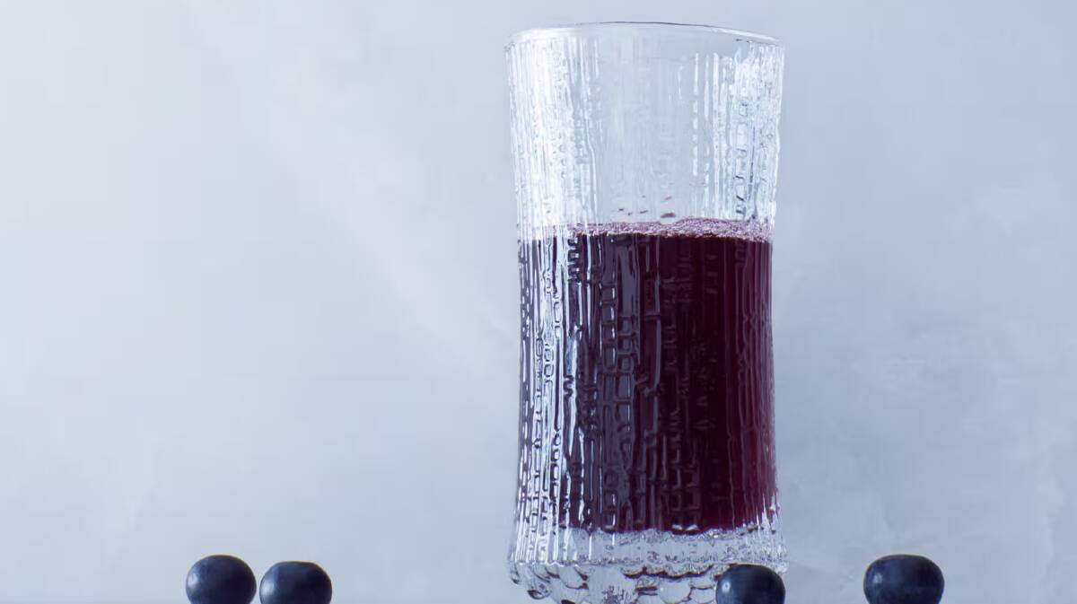 Finnair's blueberry juice. Picture supplied Finnair's blueberry juice. Picture supplied