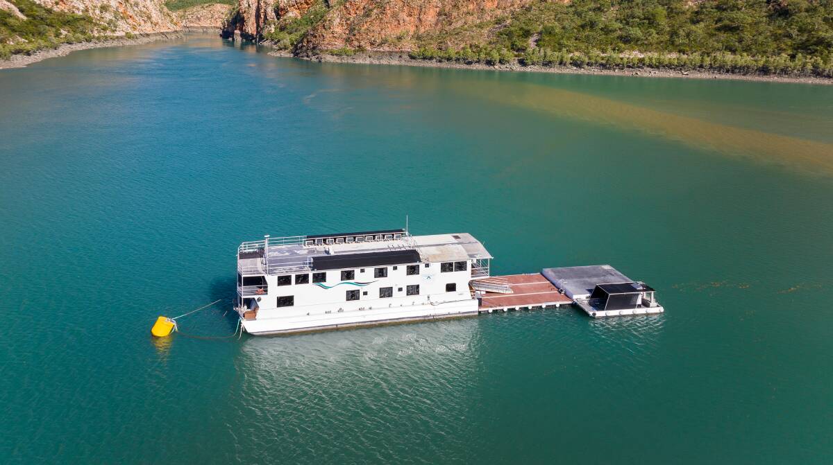 The Jetwave Pearl anchored in Talbot Bay. Picture via Horizontal Falls Seaplane Adventure The Jetwave Pearl anchored in Talbot Bay. Picture via Horizontal Falls Seaplane Adventure