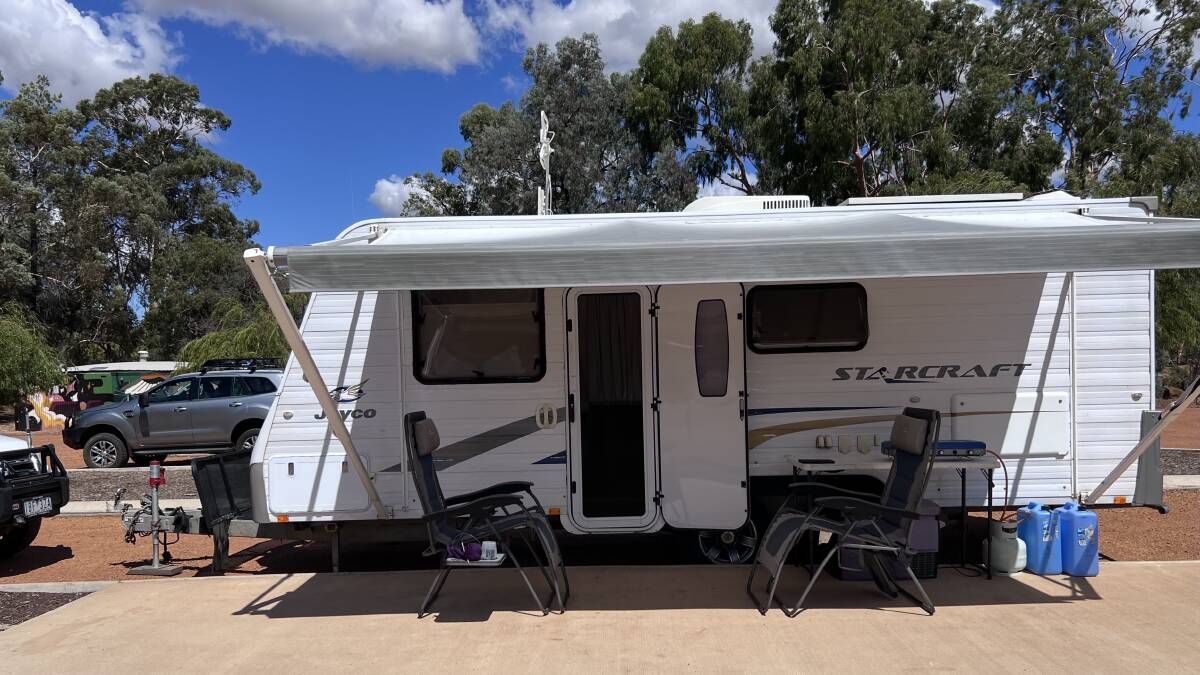 The couple's Jayco Starcraft caravan. Picture supplied