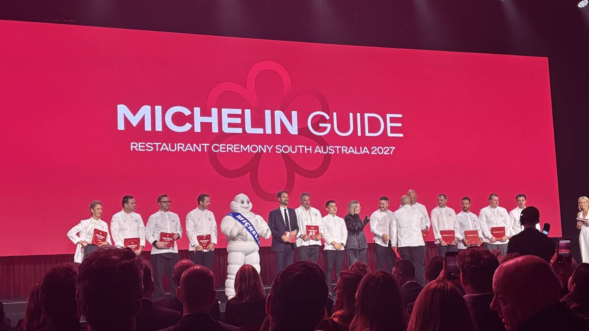 Star recipients take the stage at the 2026 Michelin ceremony. Picture Anna Houlahan