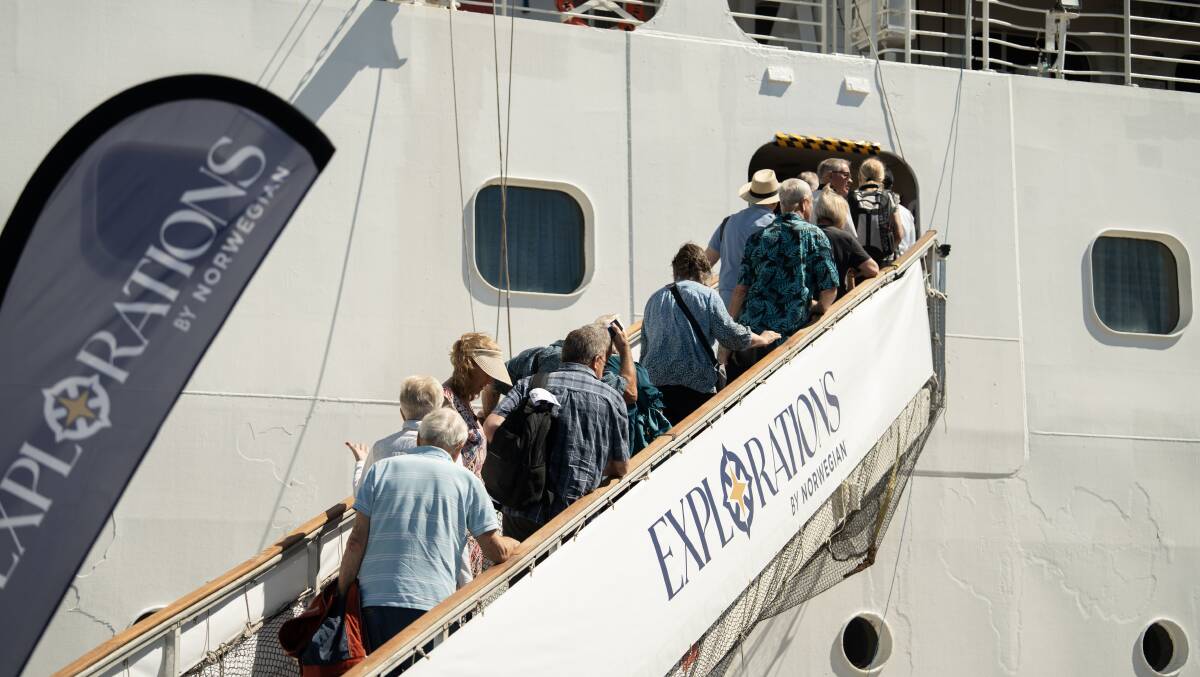 Passengers boarding the Regatta cruise ship in Rome. Picture supplied