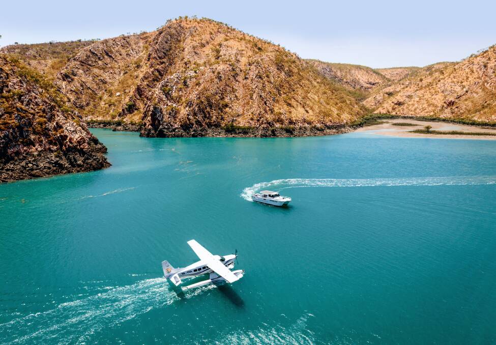 Full Throttle and Yindi's seaplane on Talbot Bay. Picture via Horizontal Falls Seaplane Adventures Full Throttle and Yindi's seaplane on Talbot Bay. Picture via Horizontal Falls Seaplane Adventures