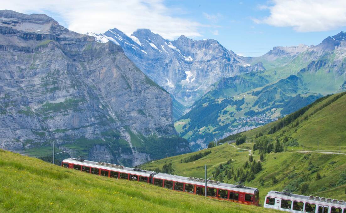 A train climbs the Swiss Alps. Picture Hem Poudyal/Unsplash