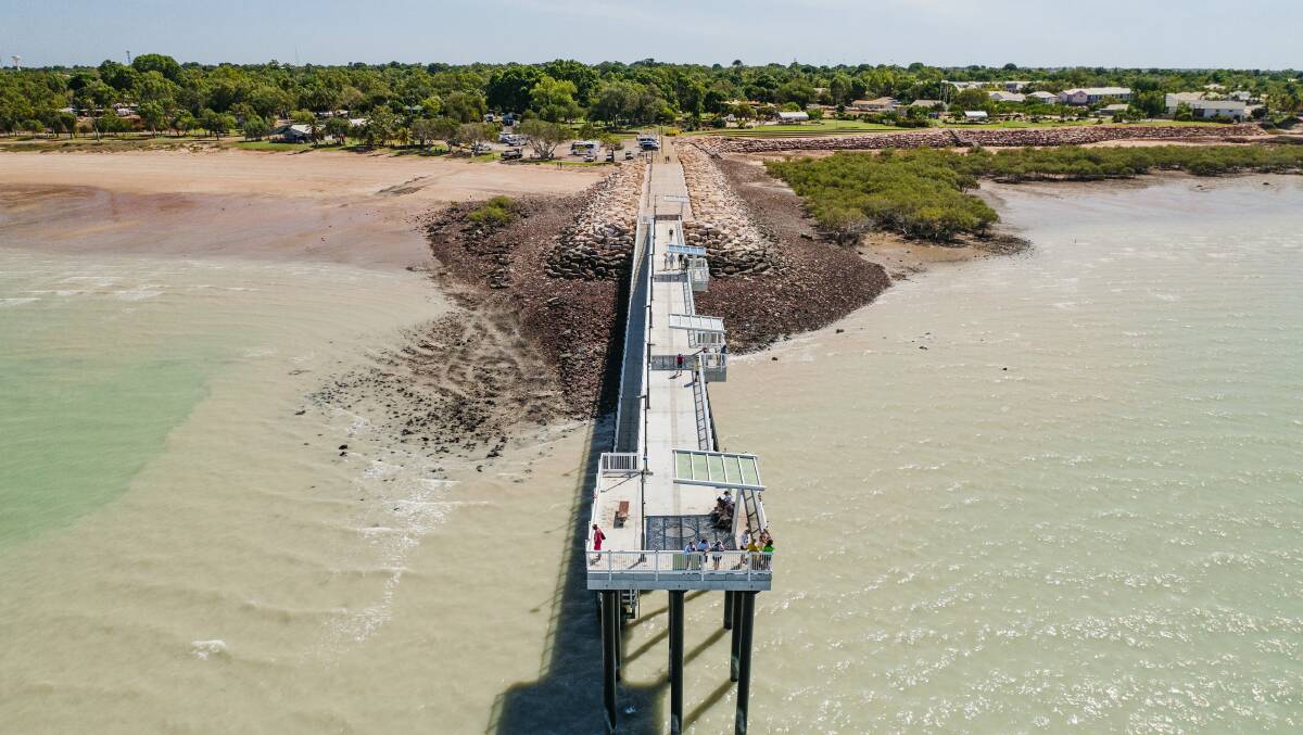 Broome's Town Beach jetty where locals love to watch the staircase to the moon. Picture: Tourism Western Australia Broome's Town Beach jetty where locals love to watch the staircase to the moon. Picture: Tourism Western Australia