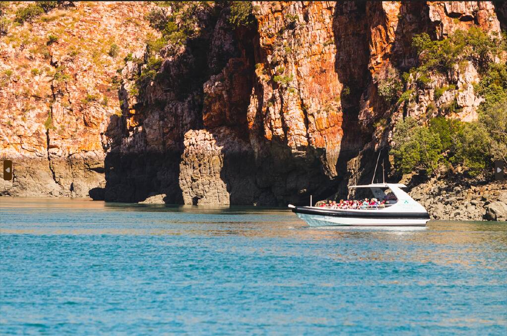 Cruising past Talbot Bay's red cliffs. Picture via Horizontal Falls Seaplane Adventures Cruising past Talbot Bay's red cliffs. Picture via Horizontal Falls Seaplane Adventures