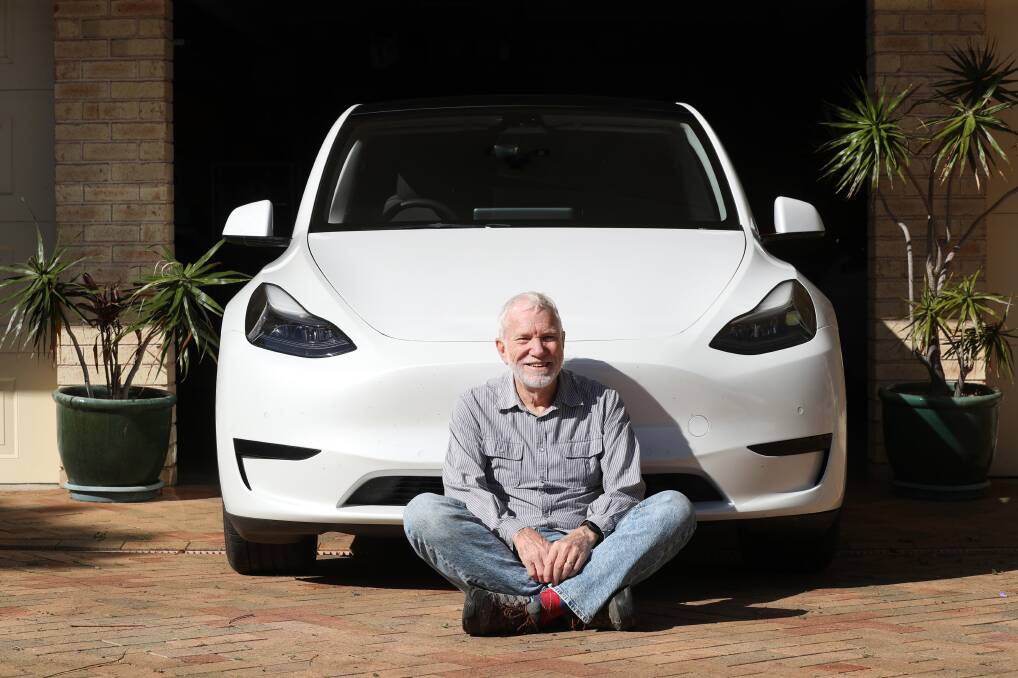 Tom Hunt with his Tesla. Picture by Robert Peet Tom Hunt with his Tesla. Picture by Robert Peet