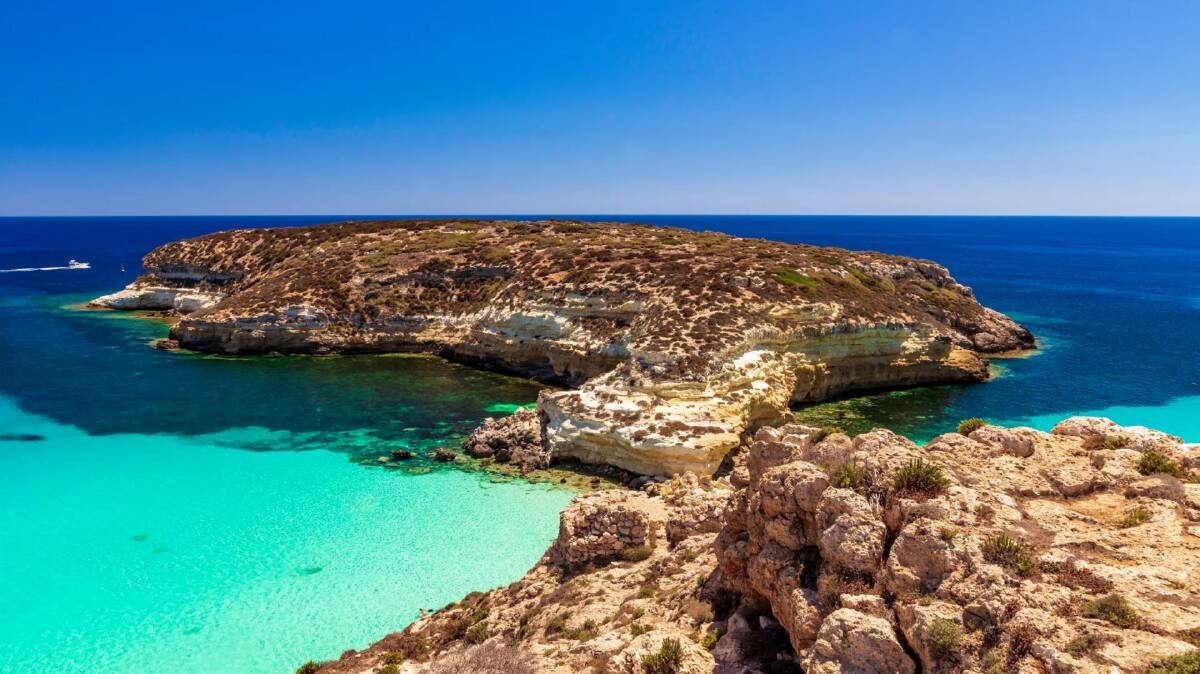 Lampedusa is the largest island of the Italian Pelagie Islands in the Mediterranean Sea. Picture by italia.com Lampedusa is the largest island of the Italian Pelagie Islands in the Mediterranean Sea. Picture by italia.com