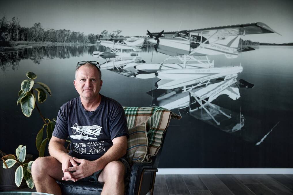 Tim Gilbo from South Coast Seaplanes is entirely dependent on fuel. Picture Tim Grey