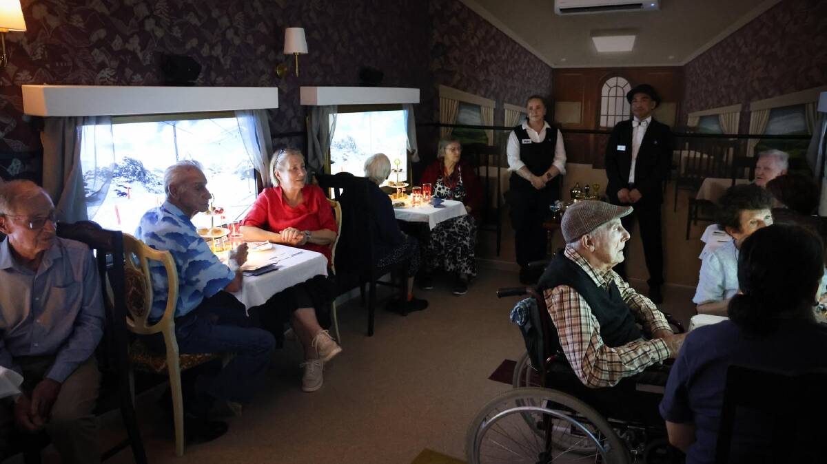 Up to 10 guests can dine in the VR train cart at any one time, as it takes virtual journeys through overseas destinations. Picture supplied