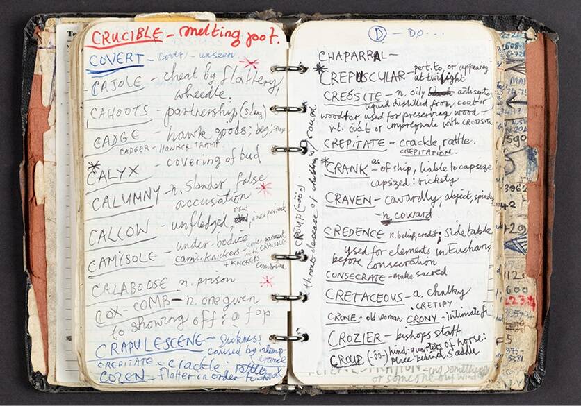 The personal diary of Nick Cave is also on display at the Vault. Picture by Jason Lau The personal diary of Nick Cave is also on display at the Vault. Picture by Jason Lau