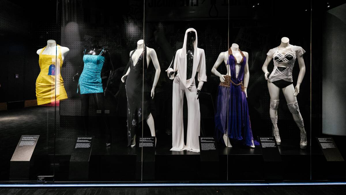 A selection of Minogue's outfits on display at the Vault. Picture by Jason Lau A selection of Minogue's outfits on display at the Vault. Picture by Jason Lau