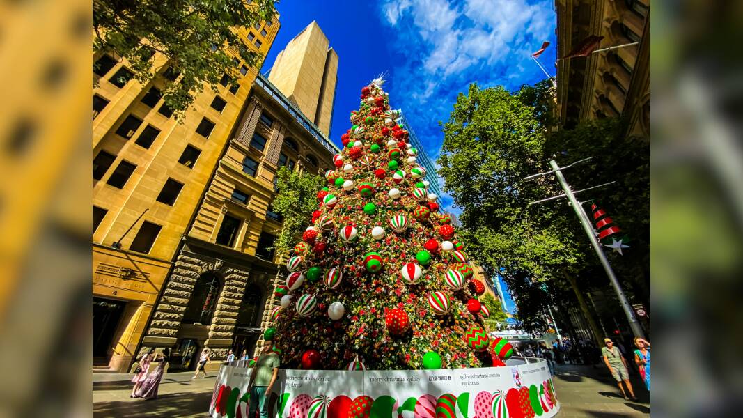Sydney's Martin Place Christmas tree. Sydneysiders are in for a cloudy and mild Christmas Day. Picture: Unsplash Sydney's Martin Place Christmas tree. Sydneysiders are in for a cloudy and mild Christmas Day. Picture: Unsplash