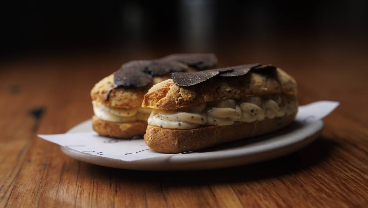 Gruyere and black truffle 'eclair'.