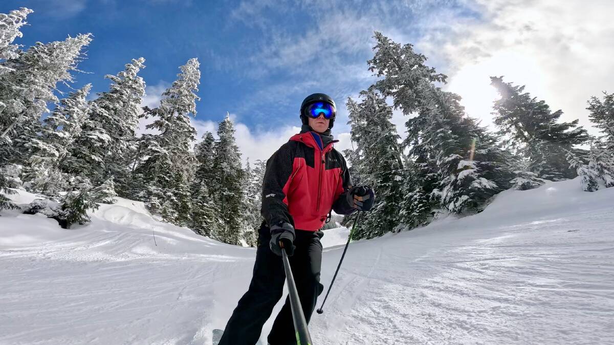 The author skiing at Whistler Blackcomb.