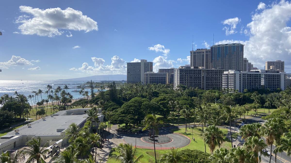 A view from the Outrigger Reef resort.