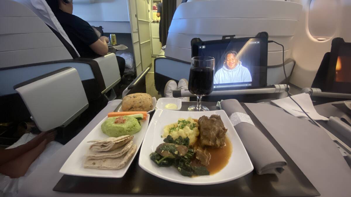 Onboard food and entertainment. Onboard food and entertainment.