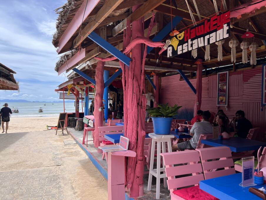 Colourful and cool, one of Railay's many laid-back cafes. Picture: John Hanscombe