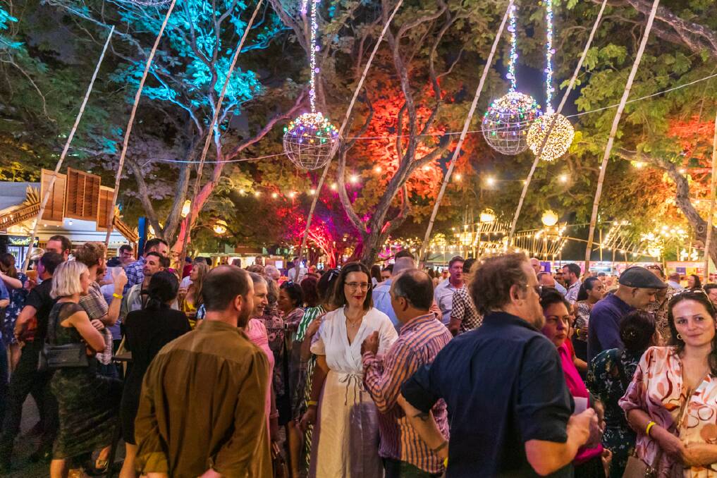 The festival kicks off under the lights in Festival Park. The festival kicks off under the lights in Festival Park.