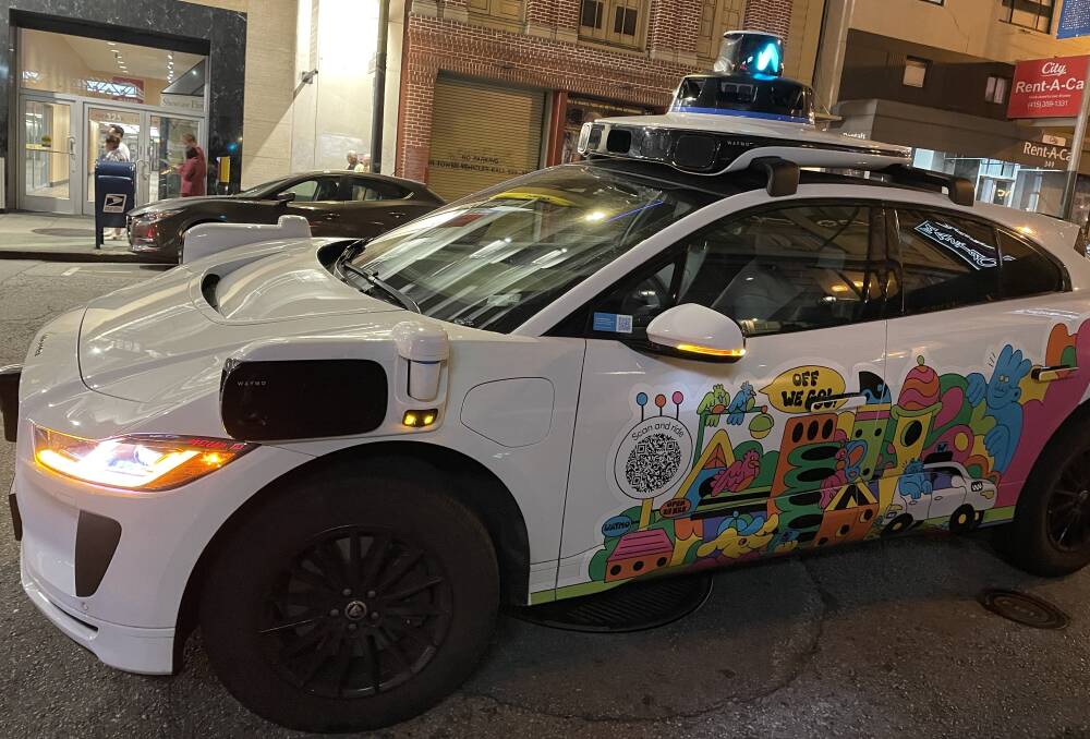 A Waymo robo taxi on the streets of San Francisco. Picture by James Gardiner