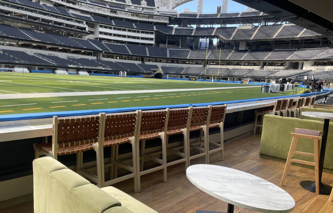 The view from a VIP suite at SoFi Stadium. Picture by James Gardiner