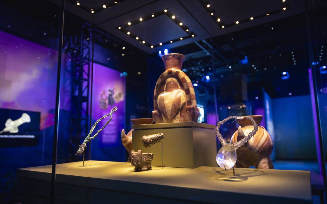 The ancient Peruvian artefacts are respectfully presented at the Australian Museum. Picture by Cain Cooper The ancient Peruvian artefacts are respectfully presented at the Australian Museum. Picture by Cain Cooper