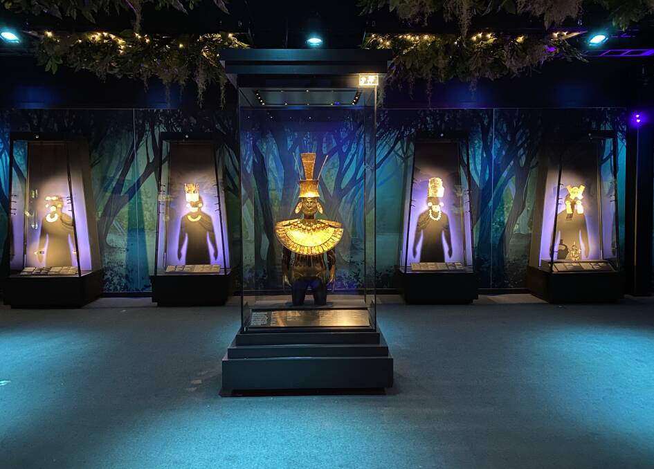 The gold Chimu imperial burial regalia at the Australian Museum. Picture by Cain Cooper The gold Chimu imperial burial regalia at the Australian Museum. Picture by Cain Cooper