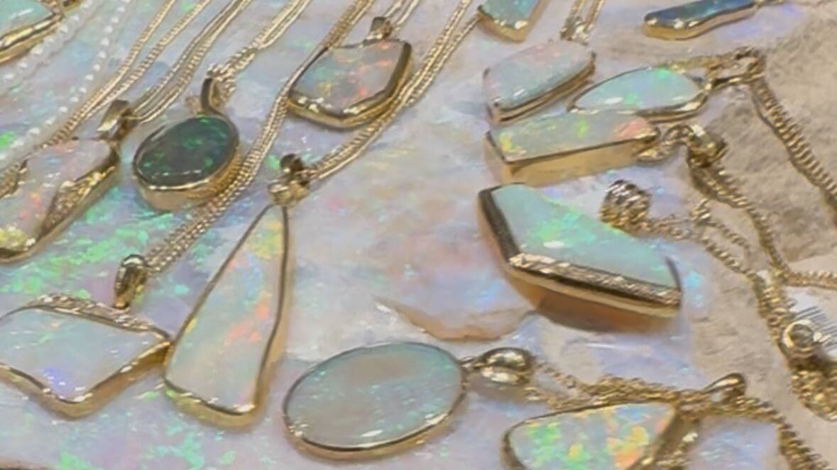 Opal jewellery for sale at Umoona Museum. Picture by Kate McIlwain