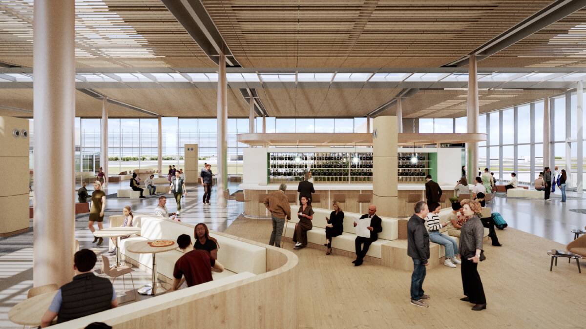 This is what the interior of the new airport terminal will look like. Coffee, anyone? This is what the interior of the new airport terminal will look like. Coffee, anyone?