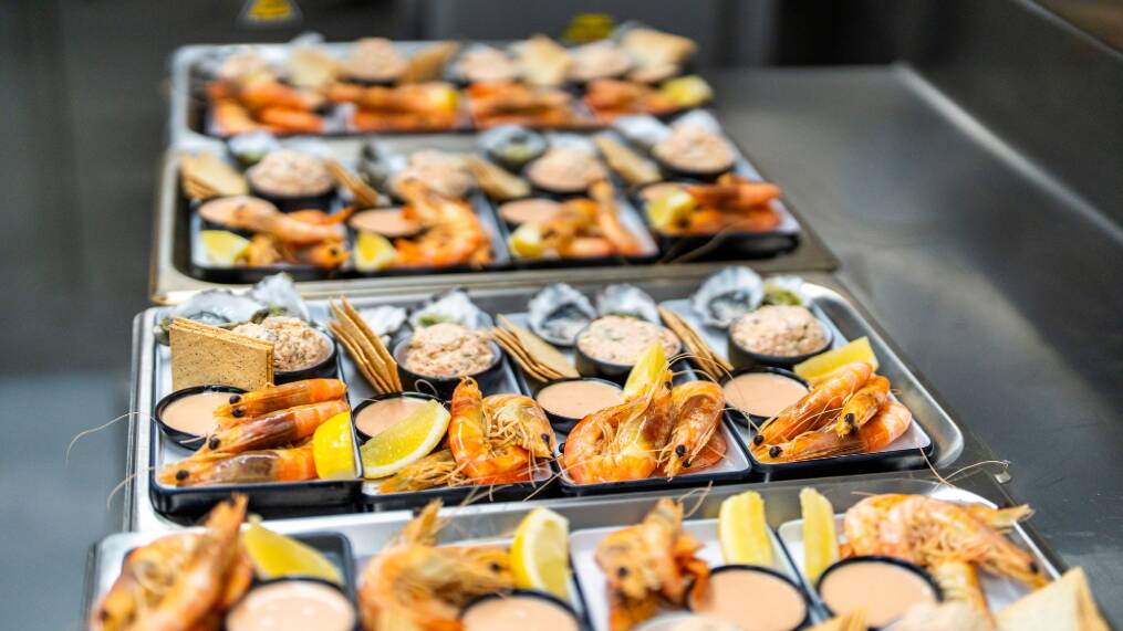 A truly Tasmanian entree in the Tasmanian Market Kitchen - fresh seafood. The restaurant provides global offerings too, such as American smokehouse ribs and curry. Picture supplied