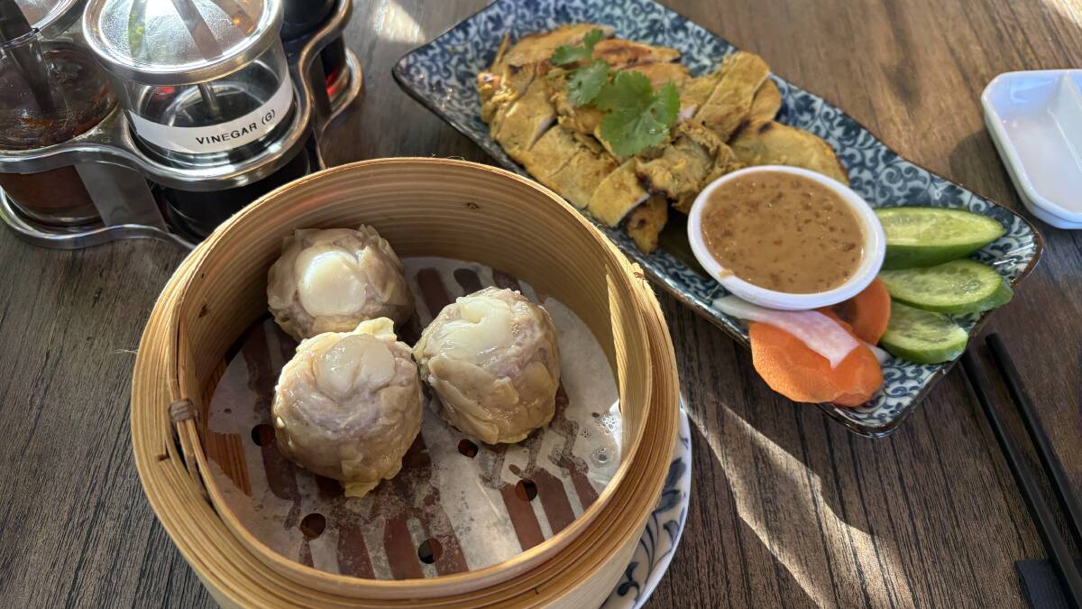 Dumplings and satay chicken at Miss Lilian. Picture by Sarah Falson