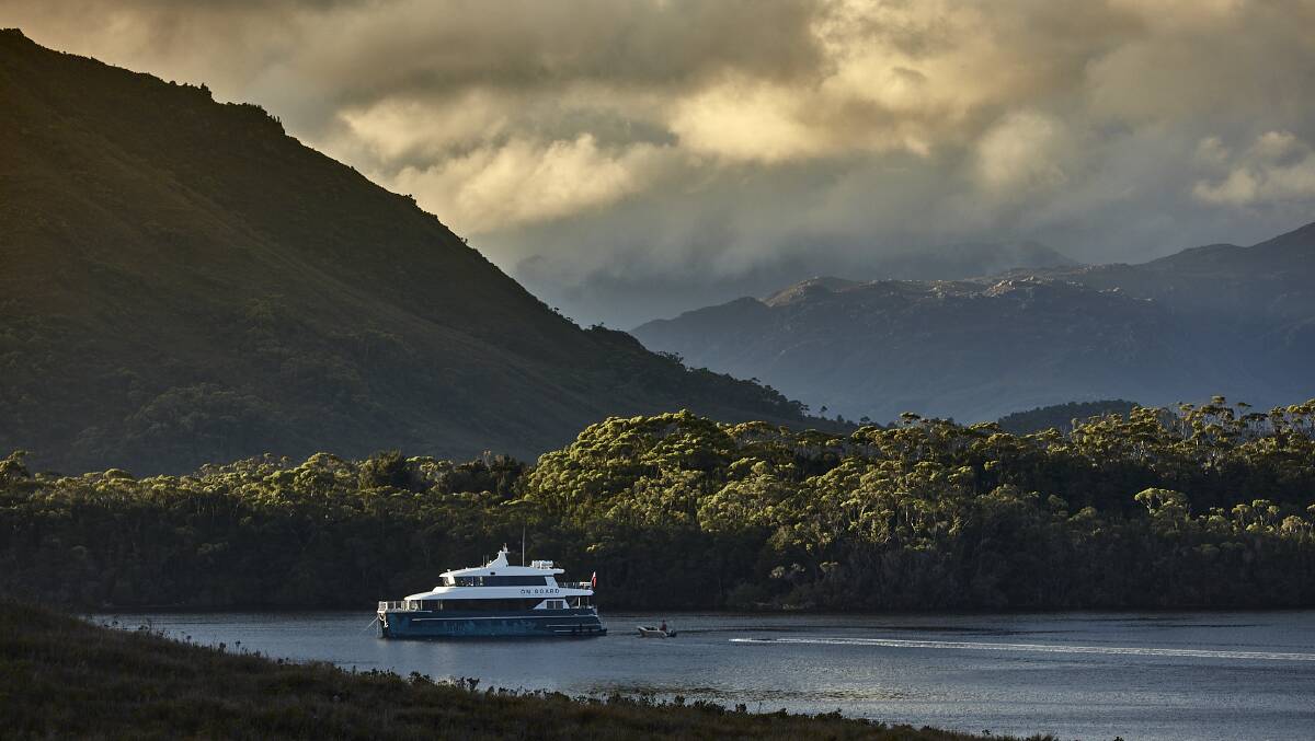 On Board's expedition vessel Odalisque III in Bathurst Harbour. Picture by Tim Grey