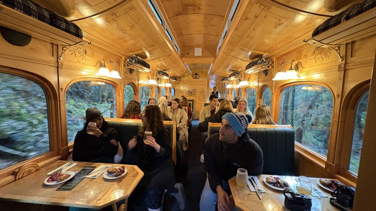 On board the premium carriage. Picture by Sarah Falson On board the premium carriage. Picture by Sarah Falson
