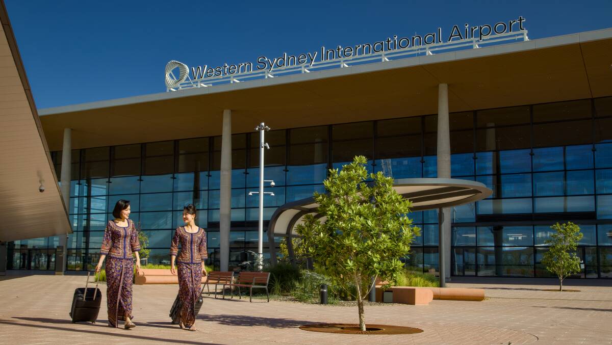 Singapore Airlines cabin crew at Western Sydney International Airport. Picture supplied