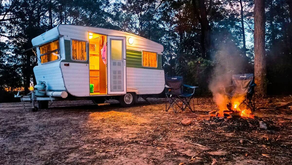 Vintage caravans like this lovingly-restored model named Florabel are trending on camping rental platform Camplify.