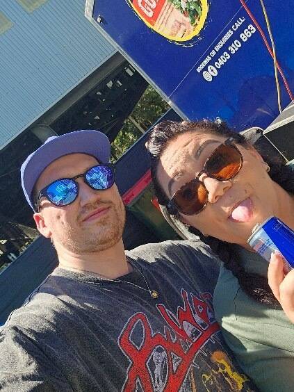 Mitch Cornish and his cousin Penny at Good Things Festival 2024. Mitch Cornish and his cousin Penny at Good Things Festival 2024.