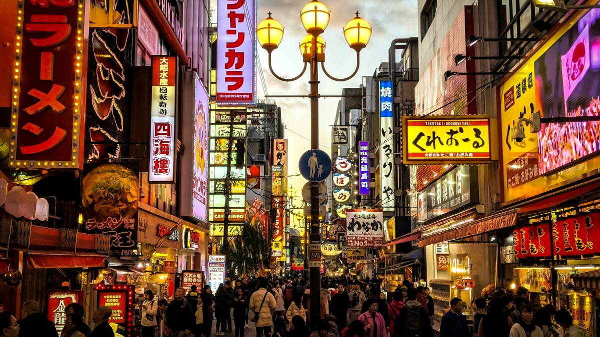 A busy street in Osaka, one of the most popular cities for tourists in Japan. Picture by Daniel Hooper/Unsplash