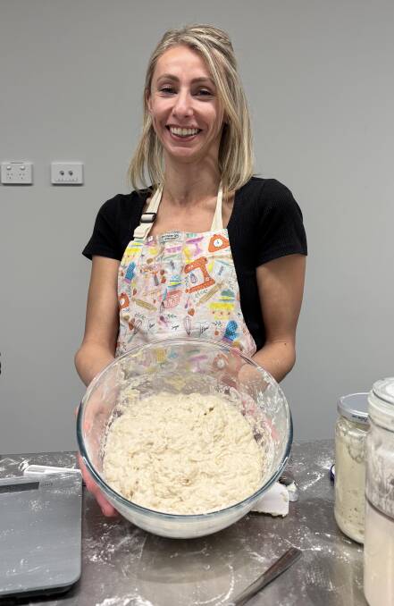 Baker and workshop teacher Laura with her sourdough mix. Picture by Sarah Falson Baker and workshop teacher Laura with her sourdough mix. Picture by Sarah Falson