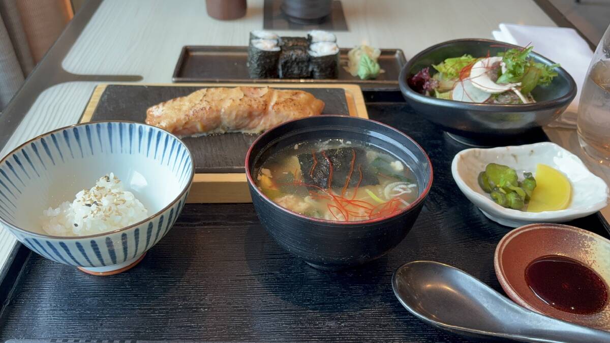 Lunch set at Seabourn's Japanese restaurant, Sushi. Picture by Sarah Falson