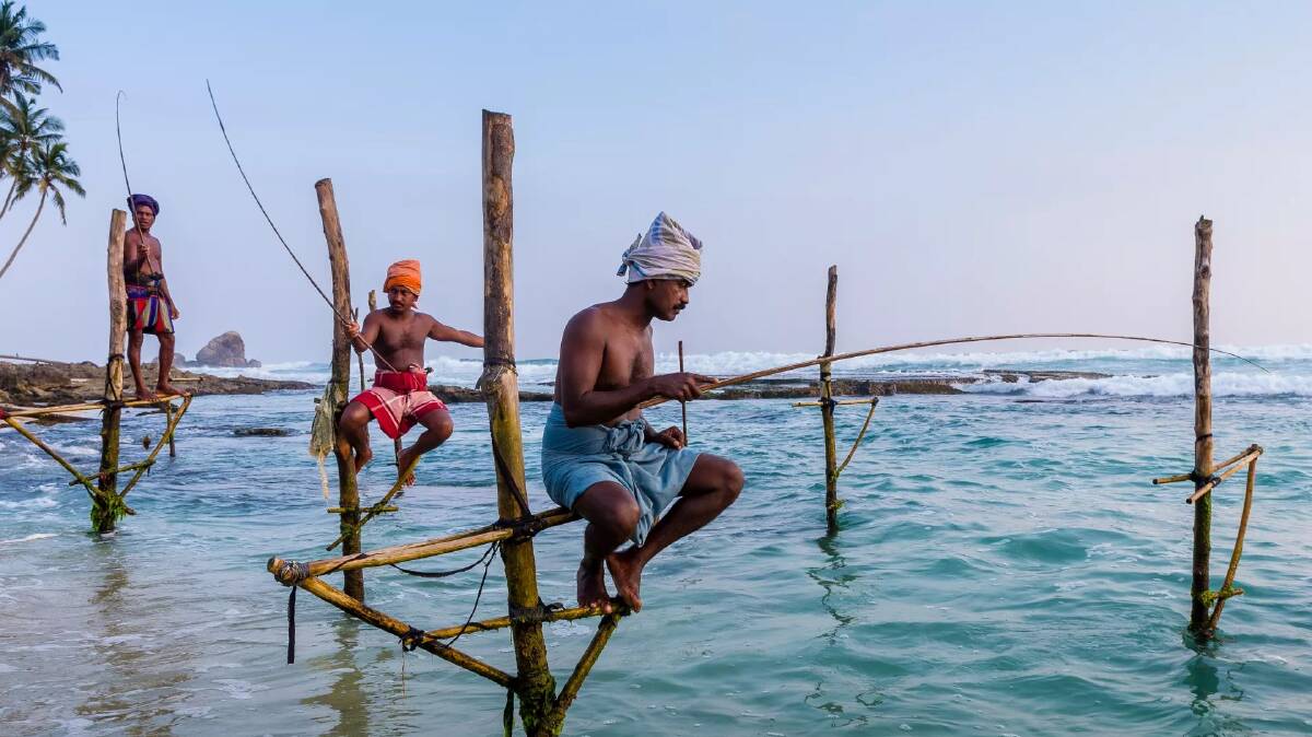 Stilt fisherman in Koggala, Sri Lanka. Picture supplied by World Expeditions