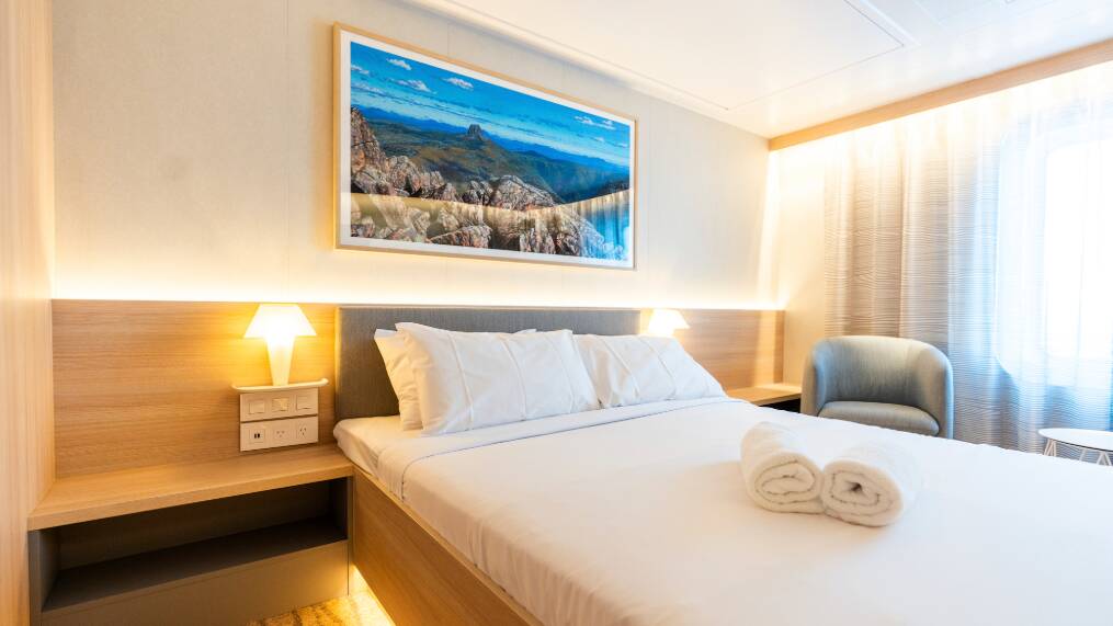 Inside one of the new deluxe cabins on the Spirit of Tasmania IV and V. Picture supplied